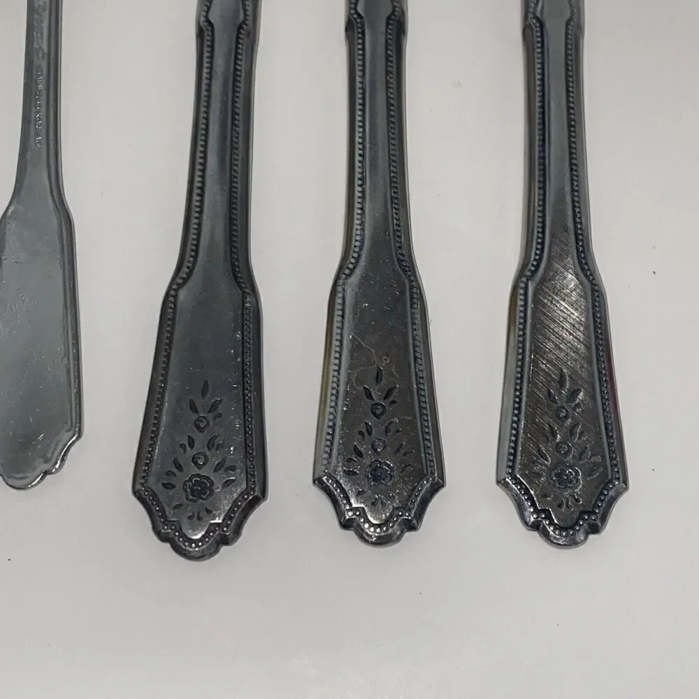 Lot of 7 BRENTWOOD Rogers Co Matte Stainless Korea Flatware Spoon Knife Fork VTG